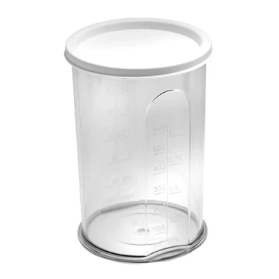 Image of Piebert 1 pc 700.0 milliliters MEASURING_CUP Klar with scale and lid (H15.5 x Ø 9 cm)