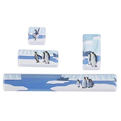 Image of Dilwe KeyCaps for Mechanical Keyboard, DIY Mini Black Dogs Pattern Keycaps, Computer Keyboards with Space+ESC+Enter+Numpad Enter Key Cap (Penguin)