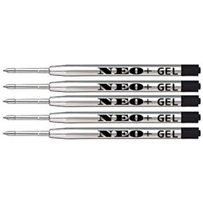 Image of Quality Ballpoint Pen Refills, Cheap but Long Lasting, Medium Point. Fits Parker Ball Too. G2 Style Refill Made in Germany (5 x Black Gel Ink)