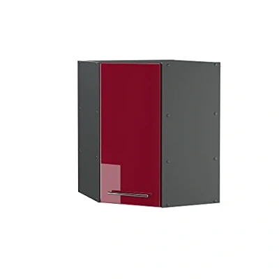 Image of Vicco Corner wall cabinet Fame Line, Bordeaux High Gloss/Anthracite, 57 cm