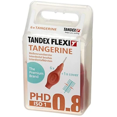 Image of Tandex Flexi Tangerine 0.45mm 6 Interdental Brushes Pack of