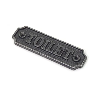 Image of Cast Iron TOILET Door Sign 115mm x 35mm c/w fixing screws.