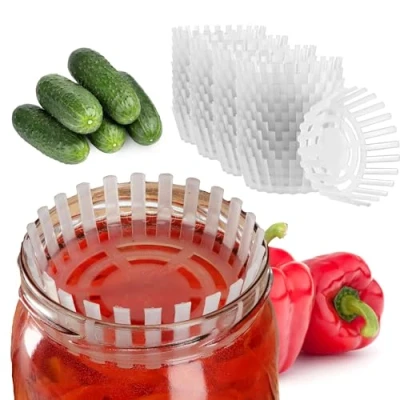 Image of KADAX Fermentation Weights for Jars, Polypropylene Accessories Fermenting Sauerkraut, Kimchi and Pickles in Wide Mouth Vessels (82 mm, 48 Pieces)