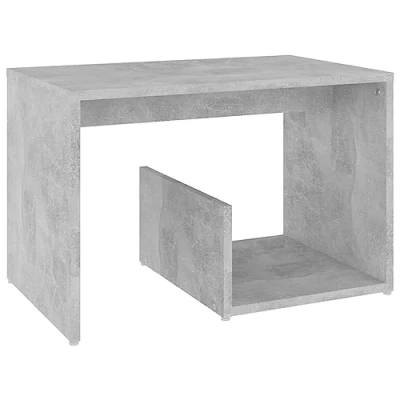 Image of vidaXL Side Table Household Living Room Bedroom Furniture Accent Coffee Sofa End Tables Magazine Rack Storage Space Chipboard Concrete Grey