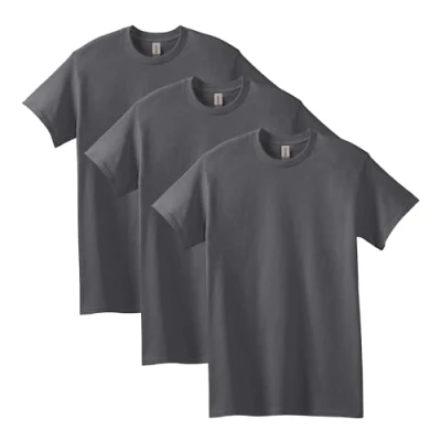 Image of Gildan Heavy Cotton T Shirt, Style G5000, Multipack, Dark Grey (Pack of 3), M