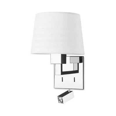 Image of Bali LED 2 Light Indoor Wall Chrome with Reading Lamp, E27 (Shade Not Included)
