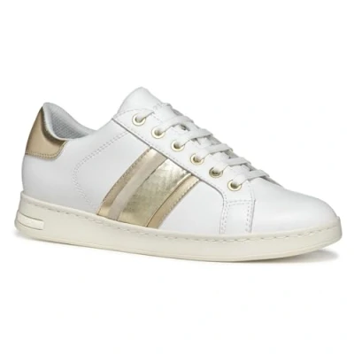 Image of Geox Women&#039;s D Jaysen E Sneaker, White/Lt Gold, 7.5 UK