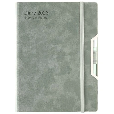Image of Academic Diary 2026,Diary 2026 Day Per Page, Hardcover Organized from Jan to Dec 2026, Agenda A5 Daily Monthly Planner with Tabs, Inner Pocket,Pen,Pen Loop,Stickers (Green)