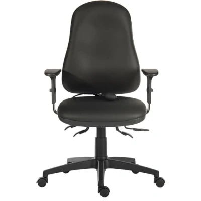 Image of Ergo Comfort Air High Back Pu Ergonomic Operator Office Chair With Arms Black 95
