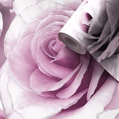 Image of Madison Glitter Wallpaper Sparkle Flower Floral Rose Petals Blown Vinyl Muriva