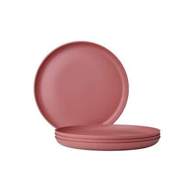 Image of Mepal Dinner plate 4 pieces Silueta Dishwasher &amp; microwave resistant Plastic plates Tableware 26 cm Vivid mauve