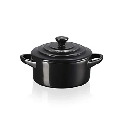 Image of Le Creuset Satin Black Stoneware Petite Round Casserole