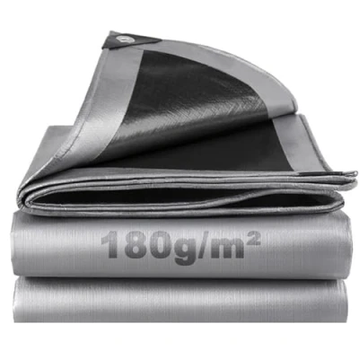Image of SHANNA Tarpaulin 3x3 m Waterproof Heavy Duty Tarp Sheet Cover, Thicken 180 GSM PE with Reinforced Grommets, MultiPurpose Outdoor Use for Garden Furniture Camping Ground Truck Cover