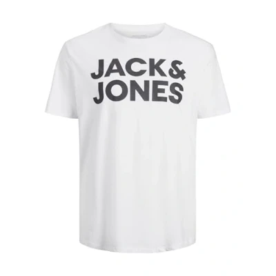 Image of Jack &amp; Jones Jjecorp LOGO TEE Oneck Print Tshirt white, Men&#039;s, Size: XL, White