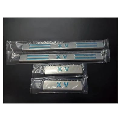 Image of SANQIUTOU Car Door Sill Protector Strips for Subaru XV 2016 2021 2022 2023 2024, Sticker Trim Non Slip Anti Scratch Stainless Steel Material, 4 Pcs