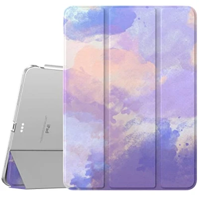 Image of TiMOVO for iPad Air 11 Inch Case M2 2024,iPad 5th Generation 2022/iPad 4th Gen 2020 10.9 Inch,Slim Hard Translucent Back Shell Cover Fit Case,Support Auto Wake/Sleep,Watercolor Purple