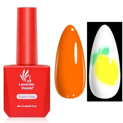 Image of Lavender Violets 15ml Gel Nail Polish Glow in The Dark Neon Orange Pumpkin Night Yelow Colour Halloween UV LED Soak Off Manicure Pedicure Larger Content A0162