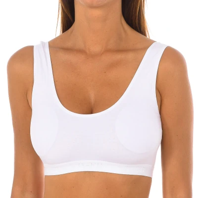 Image of Kisses&amp;Love Womens Micofibra Bamboo lace top with round neckline 707 woman White Size Small