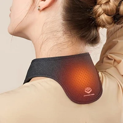 Image of GRAPHENE TIMES Corldless Neck Heating Pad, Wireless Pad For with 2 Temperature Levels and Auto off, Heated Wrap Neck, Thermal Brace Pain Stiffness Relief