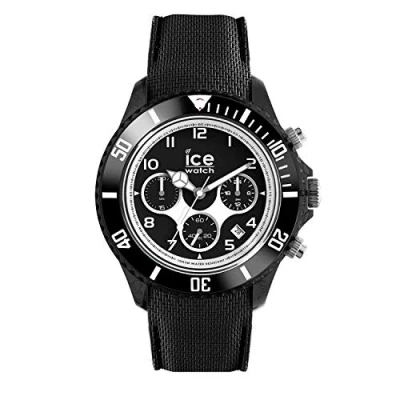 Image of ICE Watch Dune Black Men&#039;s Wristwatch with Silicon Strap Chrono 014222 (Extra large)
