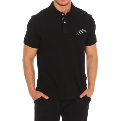Image of Plein Sport PIPS504 Mens short sleeved polo shirt Black Cotton Size Medium