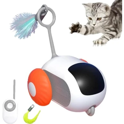 Image of TurboTail 2.0 Cat Toy, Teazys Mouse Three Modes Interactive Gravity Sensing Movement, Hunting Toys (Orange)