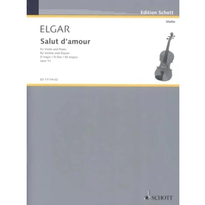 Image of Elgar: Salut d&#039;Amour, Op.12 for Violin &amp; Piano (with Optional Cello Ad Lib.) in D Major, Schott ED11174 02