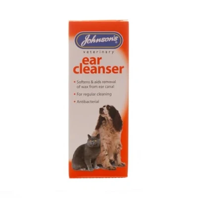 Image of Johnson&#039;s Ear Cleanser for Dogs and Cats Antibacterial, Wax Removal Hygiene 50ml