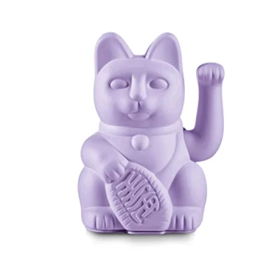 Image of DONKEY Products Lucky Cat Lilac 330544 Japanese Charm Waving Plastic in Purple Size: 8.5 x 10.5 15 cm