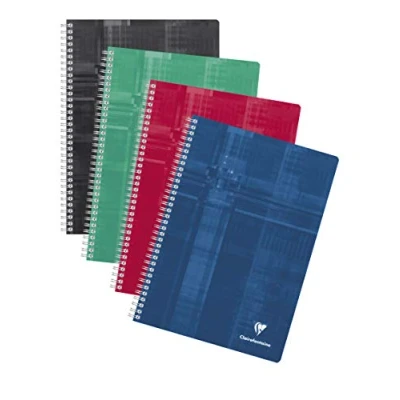 Image of Clairefontaine Ref 48165C Single Wirebound Notebook (90 Sheets) A4 (210 x 297mm), 90gsm Brushed Vellum Paper, Laminated Cardboard Cover Random Colour