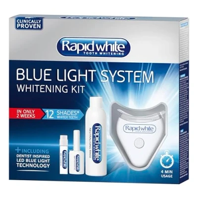 Image of Rapid White Blue Light Whitening Kit for a Whiter, Brighter Smile Without Peroxide Inspired by Methods Used in Dental surgeries Easy to use at Home