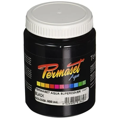 Image of Permaset Aqua Standard 300ml Black Screen Printing Ink for Fabric Ideal Kit Home Office, Starter Kit, Paint, Printer and other