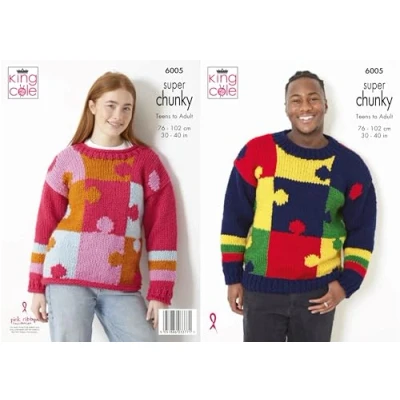 Image of King Cole 6005 Adult Super Chunky Knitting Pattern