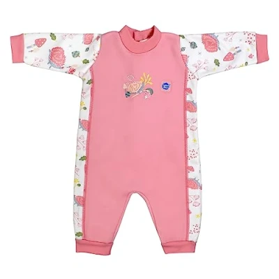Image of Splash About Baby Girls Warm in One Erwärmen Wetsuit Piece Swimsuit, Forest Walk, 0 3 monate