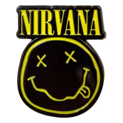 Image of Rock Off officially licensed products Nirvana Grunge Face Cut Out Pin Badge One Size