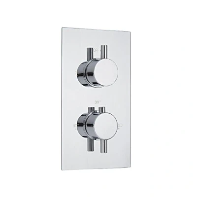 Image of Milano Mirage Modern 1 Outlet Twin Thermostatic Concealed Mixer Shower Valve Chrome