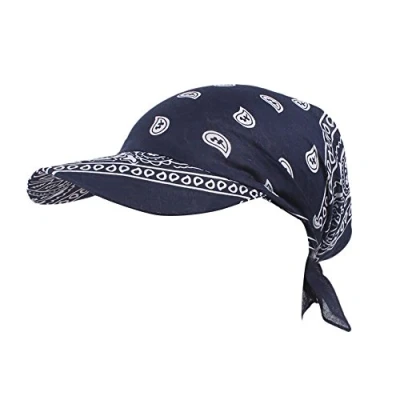 Image of Zhiyao Pirate Scarf Bandana Women&#039;s Cotton Beanie Headscarf Hats Retro Style Sun Hat Golf Tennis Baseball Turban Headwear Head Wraps Visor Cap 2023, navy, One Size