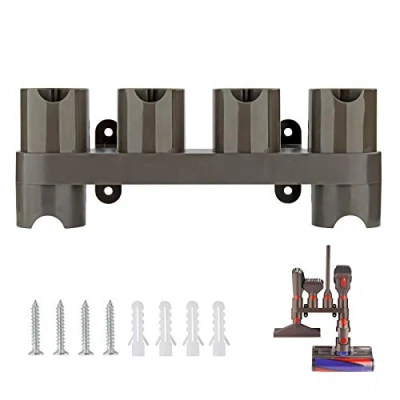 Image of AINUO Wall Mount Accessory Holder for Dyson V15 V12 V11 V10 V8 V7 Vacuum Cleaner Accessories, Attachment Organizer (6 Storage Sockets)