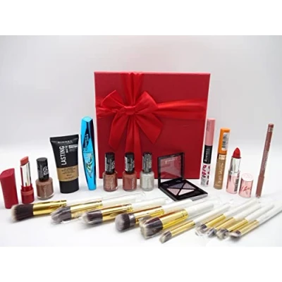 Image of Rimmel London Make Up Bundle For Women, Gift Box Free Kabuki Brush Set