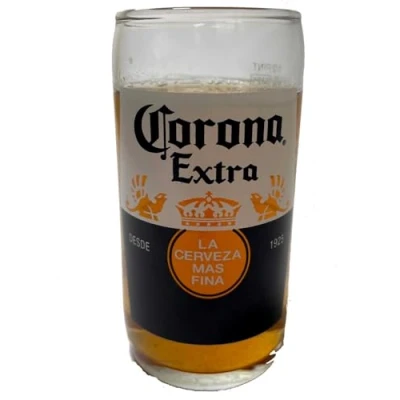 Image of TUFF LUV Official Nucleated Corona Extra Half Pint Beer Glass Clear, 1/2