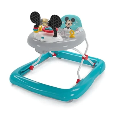 Image of Bright Starts, Disney Baby, Mickey Mouse Original Bestie 2 in 1 Activity Walker with Removable Toy Station Lights, Songs &amp; Sounds, Adjustable Height, Easy to Clean, Age 6 months+, Multicolored
