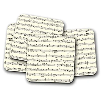 Image of 4 Set Sheet Music Coaster Musician Piano Teacher Student Choir #13121