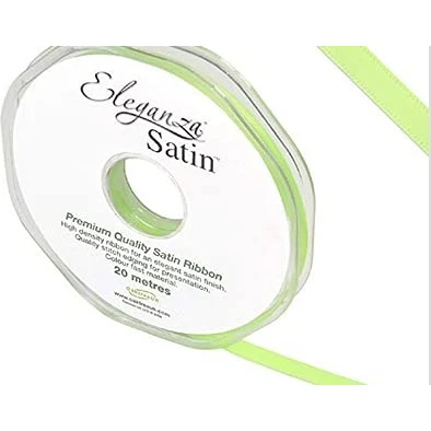 Image of ELEGANZA Double Faced Satin 6mm Lime Green No.14, 6 mm x 20m