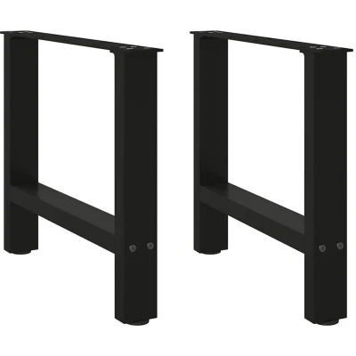 Image of vidaXL coffee table legs black steel durable adjustable levelers versatile for living room/dining room
