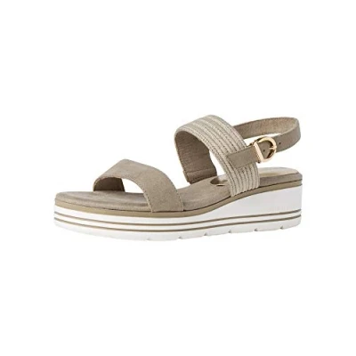 Image of MARCO TOZZI Women&#039;s Earth Edition 2 28771 26 Sandal, Cactus, 5 UK