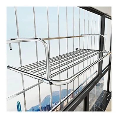 Image of whalebee Clothes Airer For Balcony Railings Windowsill, Small Folding Drying Rack In Stainless Steel, Radiator Laundry Hanging Towel Shoes Socks