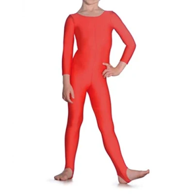 Image of Roch Valley Long Sleeve Nylon/Lycra Catsuit Age 7 8 Red