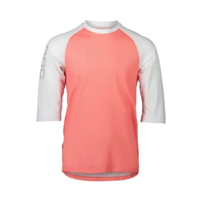 Image of POC MTB Pure 3/4 Jersey, Ammolite Coral/Hydrogen White, XS