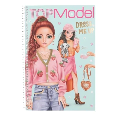 Image of Depesche 13486 TOPModel Dress Me Up Book 20 Pages of Pre Printed Templates to DIY Including 7 Sheets Stickers, Paper, Multicolour, One Size