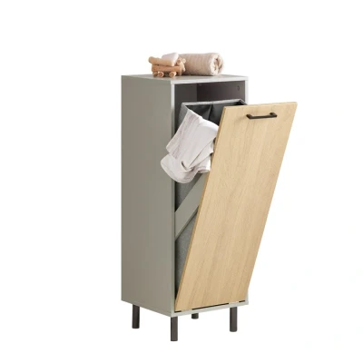 Image of Sobuy Laundry Cabinet Chest with Basket,BZR132 NG